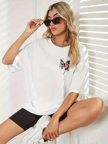 Women T-Shirts - [White] - View 2