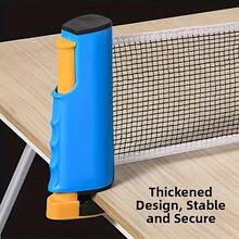 1pc Portable Ping Pong Training Net Stand, Adjustable Large Clip Blue Net, Suitable For Indoor/Outdoor Table Tennis Practice - Multicolor - View 5