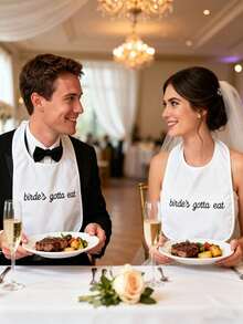 Custom Adult Aprons, Adult Bibs, Restaurant Bibs, Bridal Bibs, Customizable Wedding Text Adult Bibs, Adult Clothing Protection Bibs, Party Bibs - Lightweight, Comfortable, Fashionable, Durable, Unique Gift For Her - Multicolor - View 2