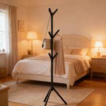 The Tree-Shaped Coat Rack Has 9 Hooks That Can Be Used To Hang Coats, Hats, Handbags, And Scarves, Saving Space In The Entryway, Office, Or Bedroom. It Is Suitable For Jackets And Coats And Is An Ideal Choice For Bedrooms, Living Rooms, And Other Spaces. - Black - View 6
