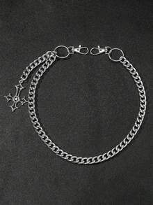 1 Piece Of Halloween Punk Style Men's Pants Chain Cross Decoration Waist Pendant Fashionable And Versatile Keychain Pendant - Silver - View 10