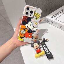 This Disney Mickey Mouse Pattern Lanyard Phone Case Features A Strong Magnetic Closure And Full Coverage Of Acrylic And TPU Material. It's Shockproof, Lightweight, And Suitable For IPhone17/16/11/13/15/15 Plus/15 Pro/15 Pro Max/12/14 Pro Max/11 Pro Max/12 Pro/12 Pro Max/13. It's A Popular Birthday Gift, Business Gift, Durable, Stain-Resistant, And Fingerprint-Resistant New Phone Case For Men And Women. It Also Includes A Mickey Mouse Phone Case And Mickey Mouse Doll Bracelet. Compatible With SamsungGalaxy S20, S21, S22, S23, And S24 Series. It's The Perfect Gift For Friends And Family. This Stylish Phone Case Is Fun, Lightweight, And Durable. IPhone17 Pro Max Phone Case, Minnie Phone Case. - Trong sáng - Xem 7