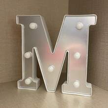 Lettres lumineuses LED au néon, lampe à enseigne alphabet clignotante, veilleuse à piles, convient pour anniversaire, mariage, cadeau de fille, maison, bar, décoration de Noël - argent - Voir 8