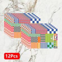 1 pieza/4 piezas/6 piezas Manteles individuales de lino con estampado abstracto, adecuados para la mesa de comedor, decoración para todas las estaciones, manteles de mesa modernos y lavables, decoración de habitaciones, posavasos, manteles de cocina y comedor, decoración de fiestas interiores y exteriores, decoración del hogar, regalo ideal - Multicolor - Ver 12