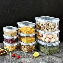 6pcs Plastic Food Storage Containers With Lids, Multifunctional Refrigerator Airtight Seal Boxes, With Drain Baskets Set For Fruits, Vegetables And Kitchen Food Organization (3 Drain Baskets + 3 Storage Boxes) - White - View 8