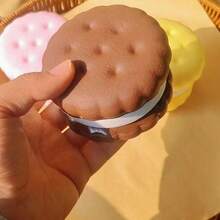 1pc New Squishy Cookie Sandwich Squeeze Toy, Realistic Food Toy, Slow Rebound Stress Relief Toy, Key Gift, Holiday Gift - Multicolor - View 9