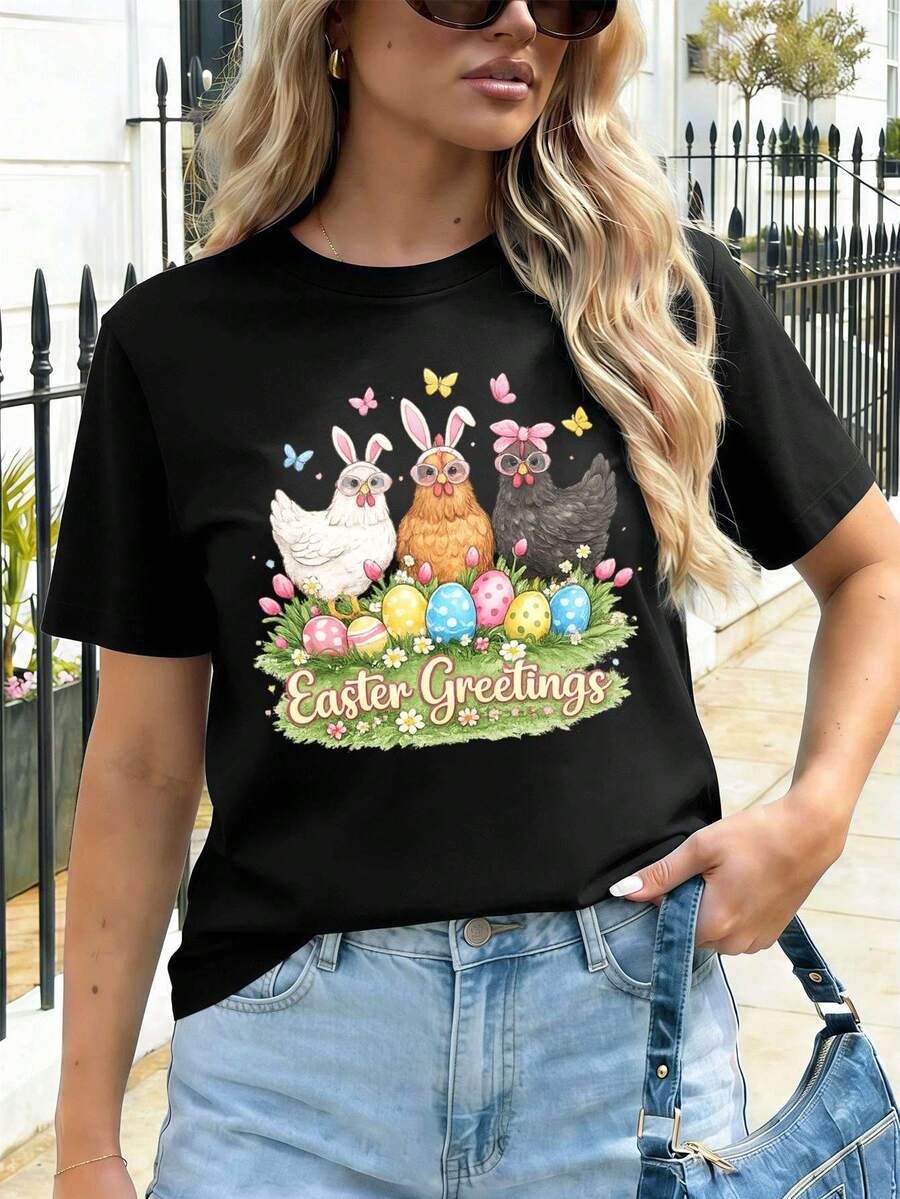 Women T-Shirts - Black - View 1