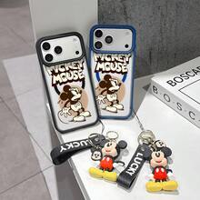 This Disney Mickey Mouse Pattern Lanyard Phone Case Features A Strong Magnetic Closure And Full Coverage Of Acrylic And TPU Material. It's Shockproof, Lightweight, And Suitable For IPhone17/16/11/13/15/15 Plus/15 Pro/15 Pro Max/12/14 Pro Max/11 Pro Max/12 Pro/12 Pro Max/13. It's A Popular Birthday Gift, Business Gift, Durable, Stain-Resistant, And Fingerprint-Resistant New Phone Case For Men And Women. It Also Includes A Mickey Mouse Phone Case And Mickey Mouse Doll Bracelet. Compatible With SamsungGalaxy S20, S21, S22, S23, And S24 Series. It's The Perfect Gift For Friends And Family. This Stylish Phone Case Is Fun, Lightweight, And Durable. IPhone17 Pro Max Phone Case, Minnie Phone Case. - 藍色 - 查看 2