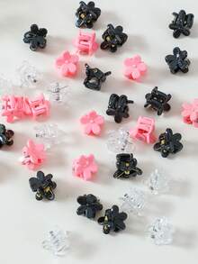 882个黑色和粉色蝴蝶结发夹，简约百搭BB夹，可爱公主发圈，高弹耐用不伤发，发带，刘海夹，发饰，用途广泛，适合日常、旅行、生日等场合 - 彩色 - 查看 5