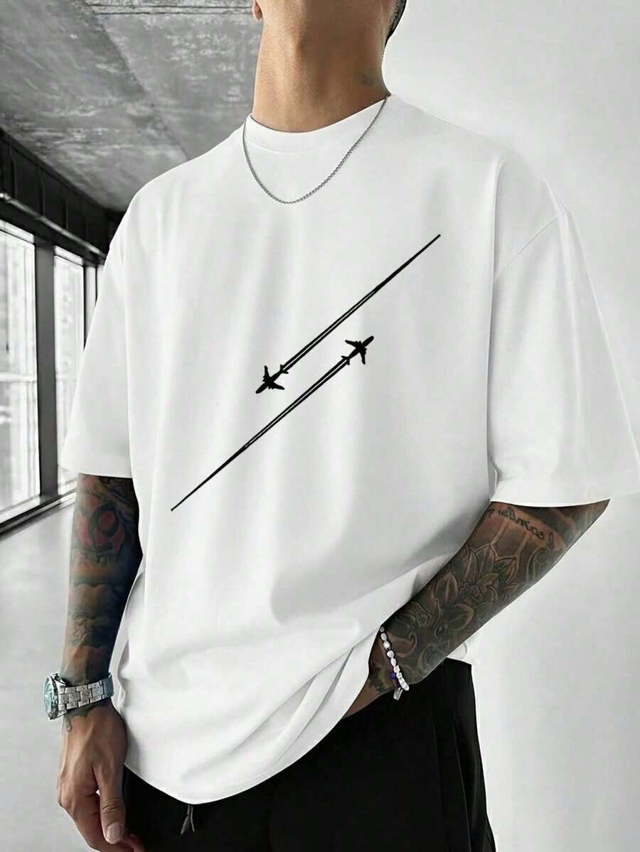 Simple Studio | Minimalist Printed Short Sleeve T-Shirt For Men | Suitable For Summer Wear | Comfortable And Breathable | Style - White - View 1