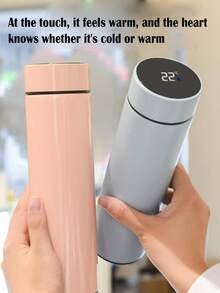 1 bình giữ nhiệt chân không 500ml/16.9oz có màn hình hiển thị nhiệt độ thông minh, chất liệu thép không gỉ cao cấp, dung tích lớn, dễ mang theo, phù hợp cho công việc, đi làm, văn phòng và du lịch, dùng được cho cả nam và nữ, kèm túi đựng, bình nước lý tưởng cho mùa tựu trường. - Nhiều màu - Xem 5