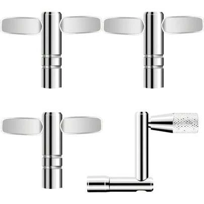 Set de 4 llaves de tambor - 2 brocas de taladro y llaves de afinación de tambor tipo Z, con llave de movimiento continuo para afinador de percusión para varillas de tensión de tambor de 1/4" - Kit de accesorios de tambor
