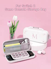 Accessories For Nintendo Switch, Floral Letter M Pattern, Compatible With Switch 2025, NS/Switch OLED Protective Case & Storage Bag, Best Gift Compatible With Switch Players, Romantic Gift For Valentine's Day - Multicolor - View 6