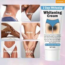 60克美白霜，蕴含维生素C和烟酰胺，针对暗沉不均肤色，提亮肤色，保湿滋润，男女皆宜，可用于腋下、关节、大腿等身体部位。 - 提亮霜 - 查看 3