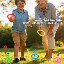 Colorful Number Ring Toss Game, Target Style Throwing Toy, 5 Color Targets + Rings, Can Be Inserted Into Ground For Outdoor Use, Children's Physical Training Toy, Parent-Child Interactive Competition Game, Outdoor Picnic Leisure Activity Props, Kindergarten Fun Game - Multicolor - View 2