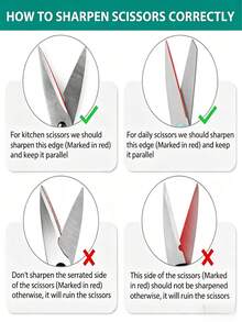 4-In-1 Knife Sharpener [4 Stage] With A Pair Of Cut-Resistant Glove, Original Premium Polish Blades, Best Kitchen Knife Sharpener Really Works For Fruit Knife And Steel Knives, Scissors - 紅色 - 查看 4