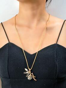 Exaggerated European And American Fashion Creative Delicate Minimalist Long Elf Wing Crystal Pendant Necklace - Multicolor - View 1