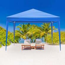 10x10 Pop Up Canopy With Sidewalls, Outdoor Instant Canopy Tent For Commercial Events, Camping, Backyard Parties - Black - 10'x10' - Màu xanh dương - Xem 3