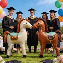 1pc 58-Inch Standing Horse Shaped Balloon, Racing Horse Party Decoration, Birthday Celebration Gift, Indoor Outdoor Decor - Large Noble Horse - View 6