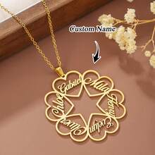 1 chiếc vòng cổ khắc tên gia đình cá nhân hóa từ 1-6 người dành cho nữ - Mặt dây chuyền hình trái tim khắc chữ theo yêu cầu, quà tặng trang sức, dành cho mẹ, bà, chị em gái, vợ, quà tặng Ngày của Mẹ thanh lịch, quà sinh nhật & kỷ niệm & quà tặng hàng ngày, mặt dây chuyền hình trái tim tình yêu. - Nhiều màu - Xem 14