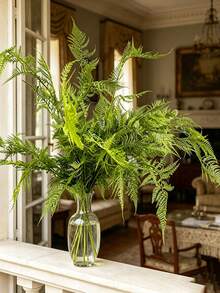 1/2/3 件装人造绿色植物枝条，仿真蕨叶，适用于 DIY 花墙、场景装饰、客厅卧室花瓶插花、婚礼派对家居装饰、桌面装饰。秋冬季落叶，家居装饰、桌面装饰、乡村风格装饰，抗紫外线人造花，适用于悬挂式花园、门廊、窗台、户外装饰。 - 綠色 - 查看 9