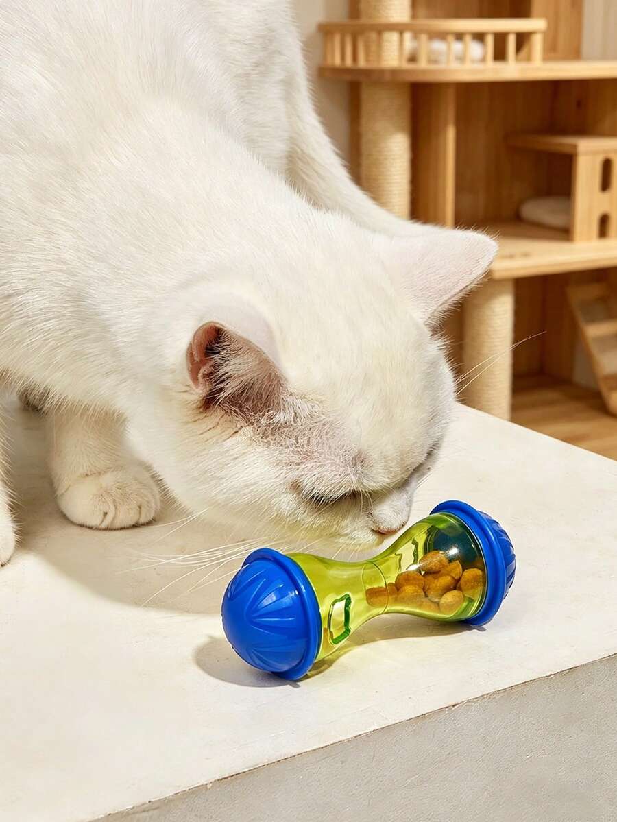 1pc Indoor Cat Puzzle Feeder Toy, Food Dispenser Toy To Prevent Food Spilling, Bone Shaped Design As Slow Feeder & Interactive Puzzle Toy For Pets, Battery-Free