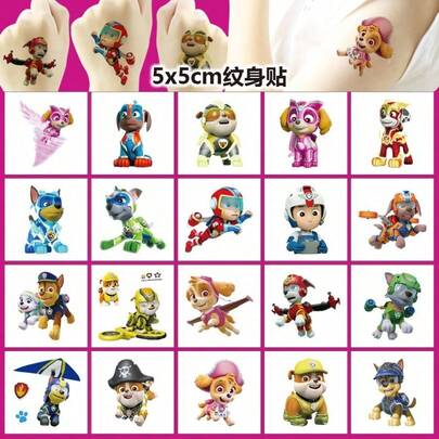 Paw Patrol 80/20/1pc Cute Waterproof Stickers, Adorable Chase Skye Ryder Dog Design Stickers, Best Friends Theme Stickers Suitable For Daily Use And Birthday Party Decoration, Random Assortment