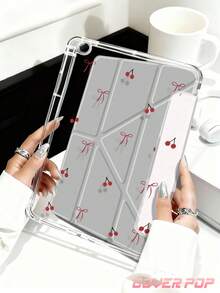 樱桃蝴蝶结图案平板电脑保护套，兼容 iPad Air 11 英寸 M3 2025 / M2 2024、Air 第五代 2022、Air8 2026（11/13 英寸）、(A16) 11 英寸第十一代 2025，兼容三星 Galaxy Tab、Kindle Paperwhite 第十二代 2024，透明背壳，时尚图案保护套，自动睡眠/唤醒功能，气囊保护，办公和送礼皆宜。 - 彩色 - 查看 5