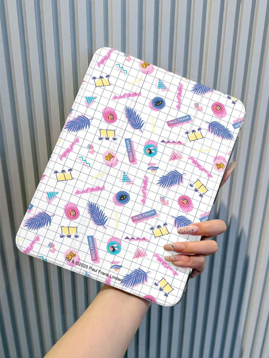 Ốp máy tính bảng Paul Frank Summer Vibe Grid Vacation Style, tương thích với iPad 10.2", Pro 11" (2021/2020/2022), Air, với họa tiết cây nhiệt đới và hình ảnh nhân vật hoạt hình, chống sốc với chân đế gập ba, bảo vệ cạnh mềm, chống rơi và trầy xước, không bao gồm bút cảm ứng, món quà lý tưởng cho năm mới, Giáng sinh, sinh nhật, tiệc mùa xuân, v.v. - Nhiều màu - Xem 1