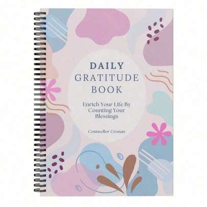 Daily Gratitude Diary -30 Day Guide, Spiral Binding Notebook, Focused On Mindfulness And Mental Health, Recommended By Therapists, Embossed Design