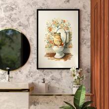 1PC Funny Frog Bathroom Art Prints - Tacky Home Decor - Bathroom Prints - Shower Wall Art - Bathroom Wall Decoration - Animal - View 1