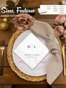 Customized Wedding Napkins With Name, Personalized Party Napkins, Engagement Napkins, Aesthetic Wedding Napkins, Anniversary - Multicolor - View 5