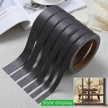 1 Roll 393.7 Inch Thick Metal Frame Frosted Beautiful Seam Frame Sticker, Removable Thick Black Frosted Edge Strips, Furniture Self-Adhesive Edge Strips Wood Grain, Suitable For Refurbishing Cabinet Door Gaps, Door Frame, Wall Decoration - B - View 8