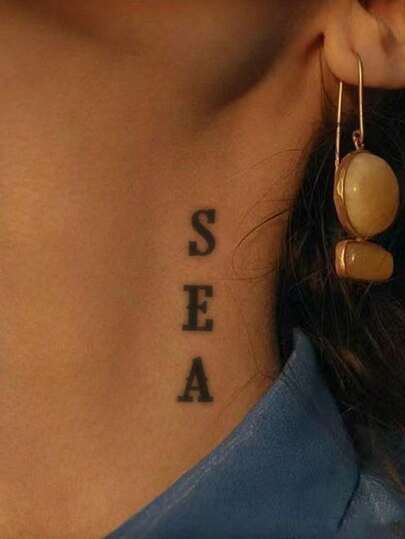 1pc Herbal Juice Temporary Tattoo, 26 English Alphabet Letters & Small Finger Tattoo Designs