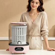 Máy giặt sấy mini cầm tay sạc điện, thiết kế đèn LED xanh dương, có chức năng sấy xoay, 3 chế độ, thích hợp giặt đồ lót, tất vớ, v.v., dùng tại nhà, khi đi du lịch, cắm trại và ký túc xá. - Nhiều màu - Xem 7