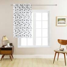 1pc/2pcs Embroidered Sheer Curtain/Tree Branch Embroidered Textured Linen-Like Curtain/Top Metal Grommet Design Sheer Curtain/Indoor Lighting Balanced Filtering Transparent Curtain/Suitable For Living Room, Bedroom, Study, Kitchen, Home Decor, Farmhouse, Villa - Black - View 19