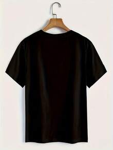 Women's Crew Neck T-Shirt With Decorative Print, Made Of 100% Fabric With A Weight Of 220g. It Is Casual, Comfortable, Machine Washable, Suitable For All Seasons, Perfect For Everyday Wear, Includes A Funny Quote-X. - Black - View 3