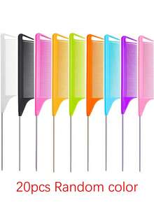 1/2/20pcs Hair Coloring Tail Comb Set, Wooden Detangling Brush, Salon Professional Hair Styling Tools, Women Hair Accessories, Portable Travel Hair Care Kit - Multicolor - View 14