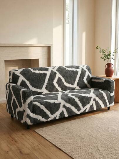 Ga phủ ghế sofa in họa tiết nhuộm loang mực trừu tượng, chất liệu vải dệt kim co giãn cao, chống mài mòn, thân thiện với da, viền co giãn chống trượt, chống bụi, có thể giặt máy, dễ dàng lắp đặt. Họa tiết nghệ thuật đen trắng cổ điển, phù hợp với nhiều phong cách trang trí nhà cửa.