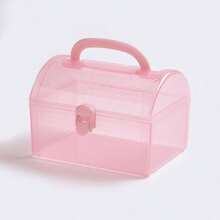 Hộp đựng hạt nhựa hình chữ nhật, màu hồng, kích thước 11.81 x 10.01 x 8.51 cm. Thích hợp để đựng và bảo quản hạt làm quà tặng Halloween & Giáng sinh. - Nhiều màu - Xem 3