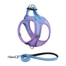1 Set Chest Harness & Leash, Reflective, Accessory Attachment, ID Holder Design, Suitable For Medium Dogs & Cats - Lilac Purple - View 10