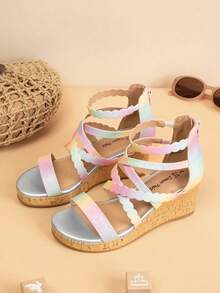 Girls Wedge Sandals Summer Flatform Open Toe Platform Sandals Cute Elegant For Big Kids And Teenager - Nhiều màu - Xem 2
