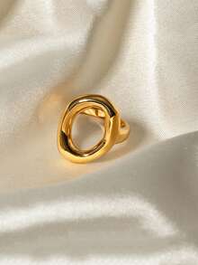 1pc Punk Style Exaggerated Geometric Line Ring, Suitable For Women's Daily Wear, Gift For Friends - O-shaped Ring - View 10
