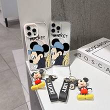 This Disney Mickey Mouse Pattern Lanyard Phone Case Features A Strong Magnetic Closure And Full Coverage Of Acrylic And TPU Material. It's Shockproof, Lightweight, And Suitable For IPhone17/16/11/13/15/15 Plus/15 Pro/15 Pro Max/12/14 Pro Max/11 Pro Max/12 Pro/12 Pro Max/13. It's A Popular Birthday Gift, Business Gift, Durable, Stain-Resistant, And Fingerprint-Resistant New Phone Case For Men And Women. It Also Includes A Mickey Mouse Phone Case And Mickey Mouse Doll Bracelet. Compatible With SamsungGalaxy S20, S21, S22, S23, And S24 Series. It's The Perfect Gift For Friends And Family. This Stylish Phone Case Is Fun, Lightweight, And Durable. IPhone17 Pro Max Phone Case, Minnie Phone Case. - 藍色 - 查看 8