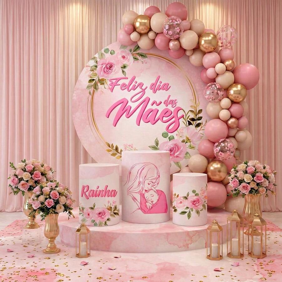 Easy-To-Use Decorative Cover Kit For Round Panels And Cylinders - Mother's Day Theme - KIT COMPLETO 186 - Ver 1