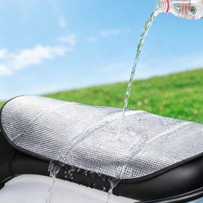 两件套电动摩托车罩套装，防晒防雨，防风设计，带耐热座垫 - 现代碳纤维防水户外装备