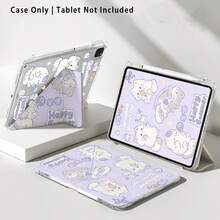 Cute Cat Pattern Acrylic Crystal Tablet Protective Case With Kickstand, Compatible With Samsung/Apple/Compatible With Honor/ And Other Popular Models, Foldable Anti-Bending, Silicone Reinforced Corners, Auto Wake/Sleep Function, Built-In Pen Slot, Multi-Angle Foldable Stand - Perfect Daily Protection, Ideal Gift For Holidays - Style 2 - View 8