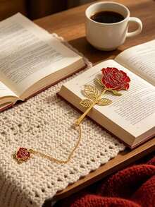TOCHAIN 1 pieza Marcador de libro elegante de rosa y clavel de metal, marcador de libro de flor hueco y flexible, regalo perfecto para estudiantes, Día de San Valentín, regreso a clases, útiles escolares, amantes de los libros, maestros y seres queridos para el Día de San Valentín, graduación, regreso a clases, Día de la Madre y cumpleaños, regalos de Año Nuevo y Navidad - Rojo - Ver 11