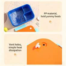 1pc Microwave- Bento Box, Divided Lunch Box With Utensils, Leak-Proof Adult Lunch Box For Work, Compartment Food Storage Container, Insulated Lunch Bag - Multicolor - View 8