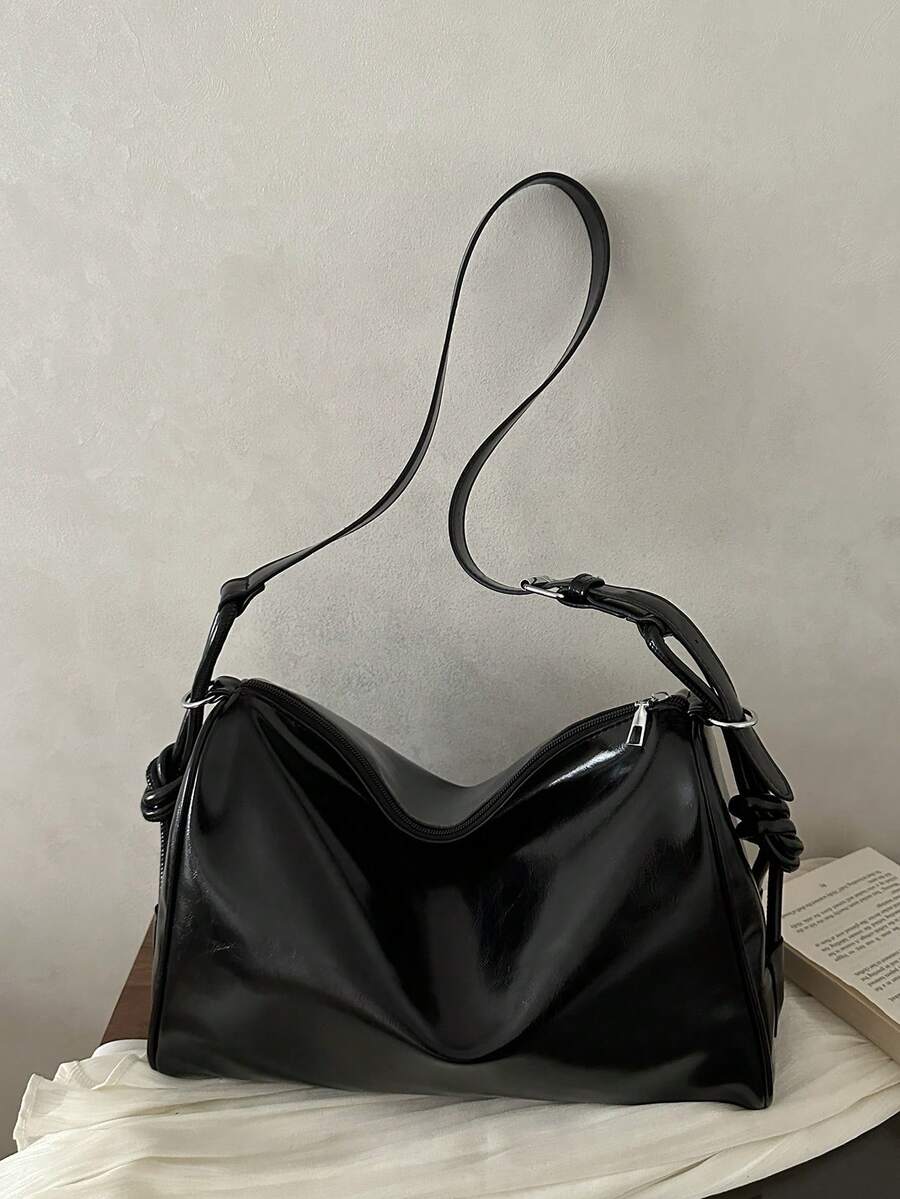 Nueva bolsa de hombro de gran capacidad para uso versátil en viajes y transporte, de unicolor y de alta gama para mujeres